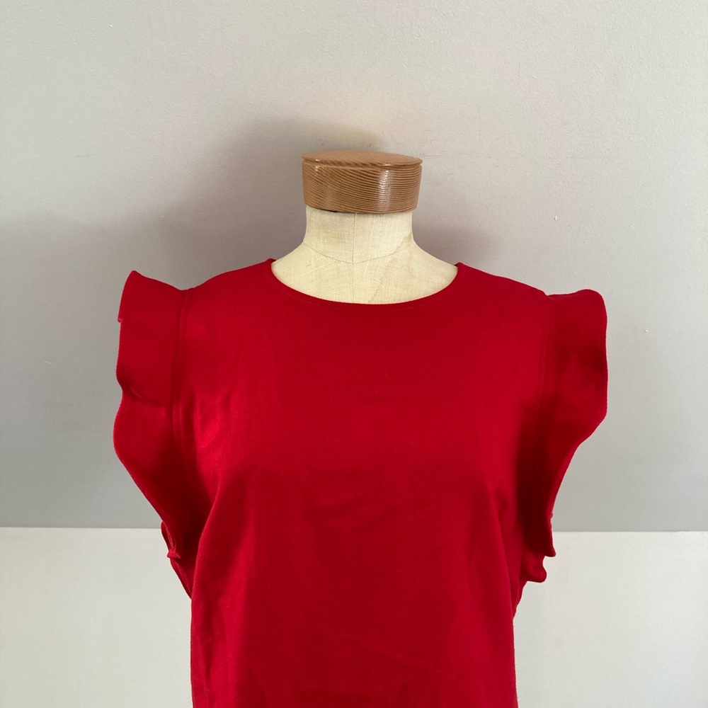 Vineyard Vines Red Flutter Sleeve Shift Dress - image 6